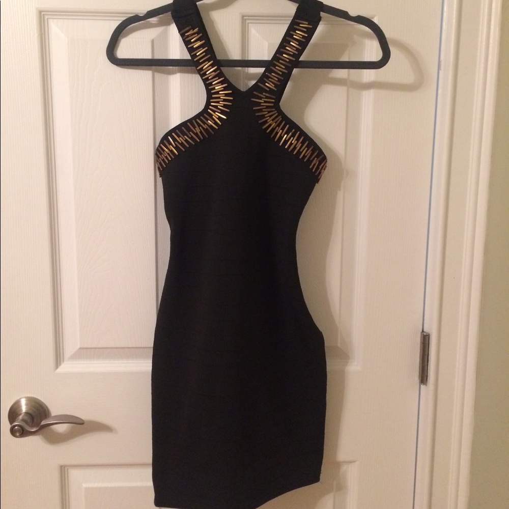Black Bodycon with Gold detail